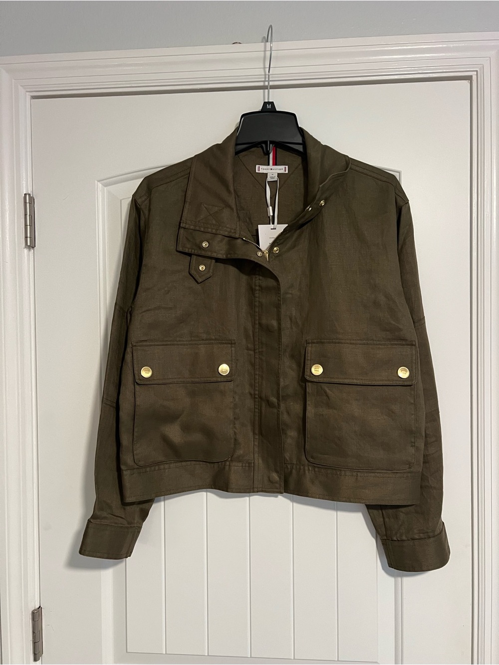 Tommy Hilfiger Olive Utility Jacket with Gold Buttons